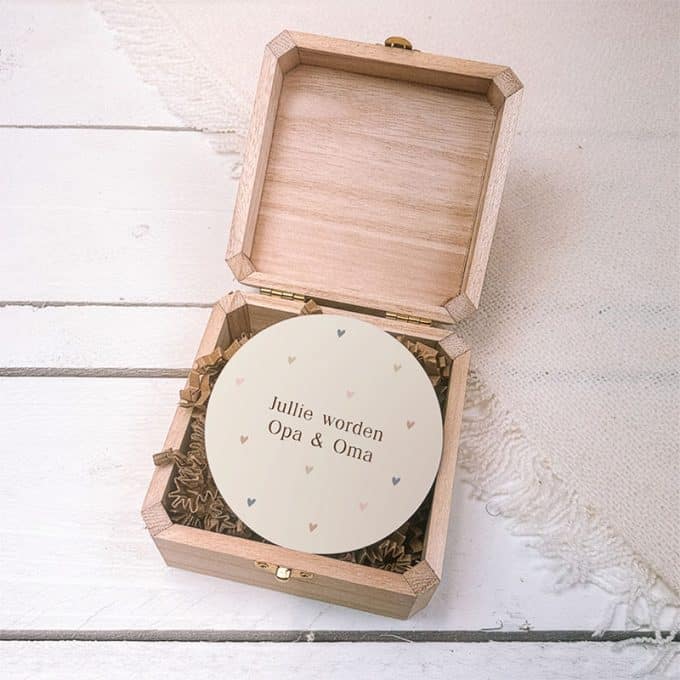 kistje zwangerschap jullie worden opa en oma
