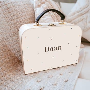 gepersonaliseerd koffertje met naam tiny hearts jongen