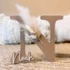 acryl letter met naam taupe; gepersonaliseerd kraamcadeau bohemian