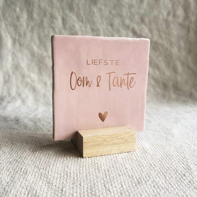 Tegeltje liefste oom en tante roze