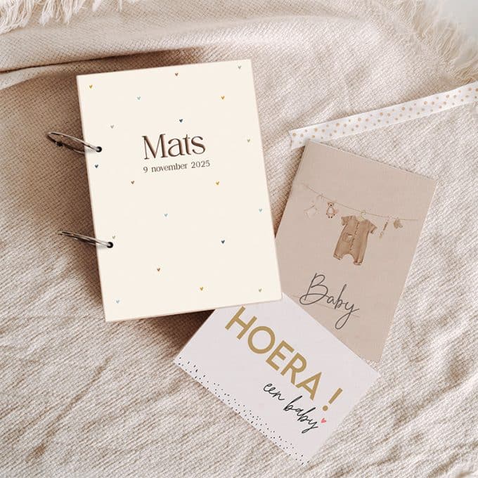 geboortekaartjes bundel Tiny hearts jongen