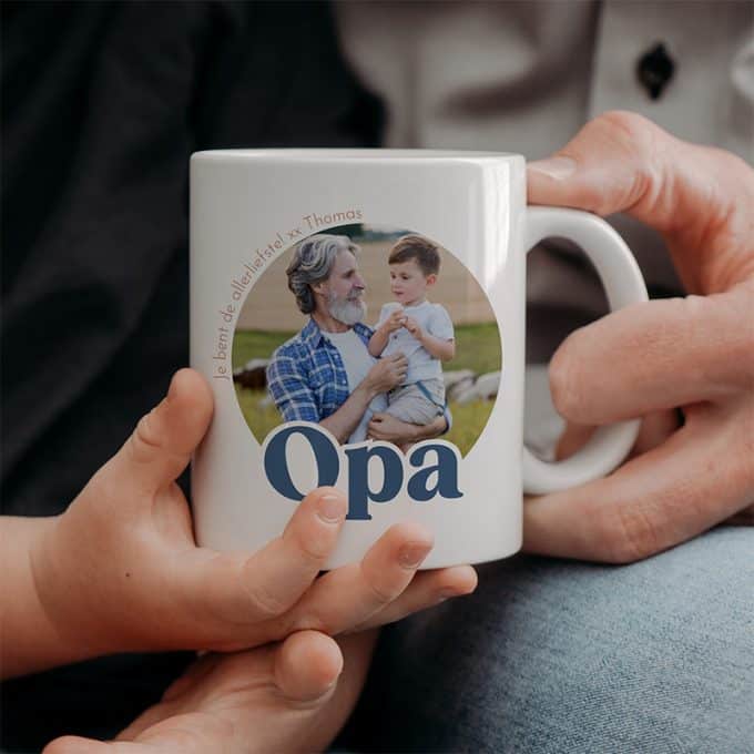 mok voor opa met foto