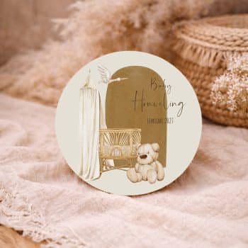 zwangerschapsaankondiging cirkel beer met uitgerekende datum