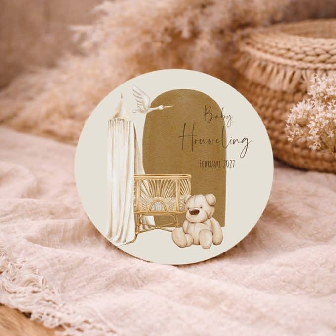 zwangerschapsaankondiging cirkel beer met uitgerekende datum