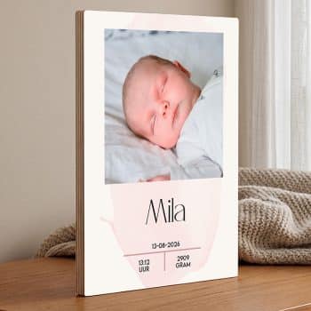 geboorteposter splash roze