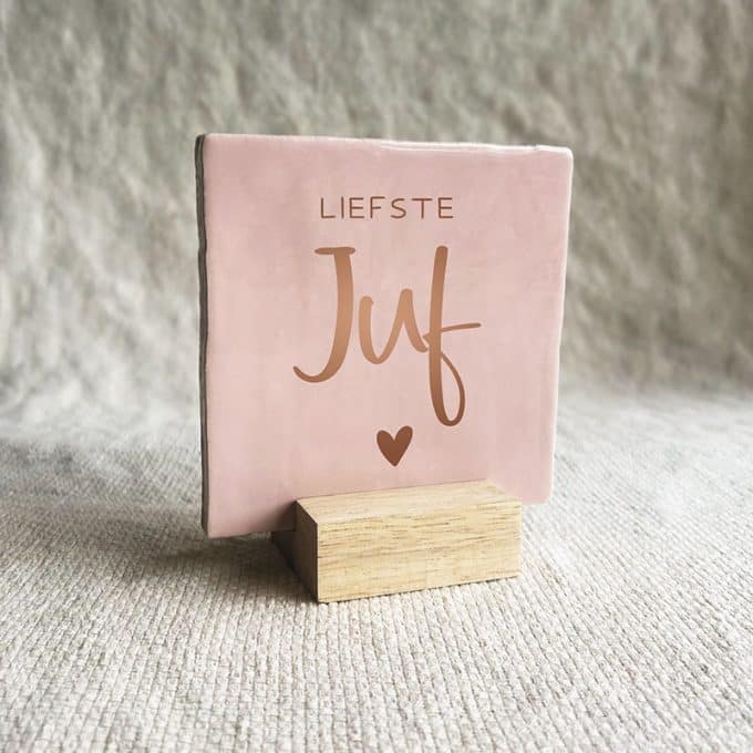 tegel liefste juf roze