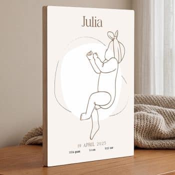 Geboorte poster baby met strik