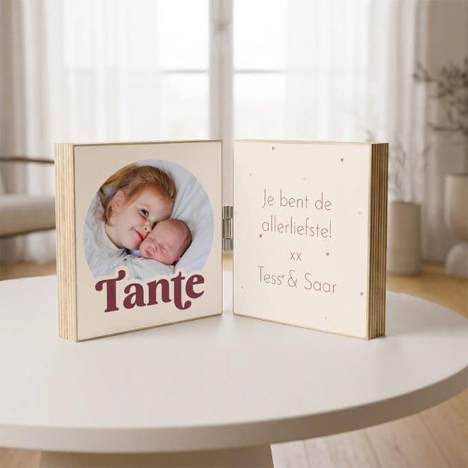 fotoblok 2 luik tante cadeau je bent de allerliefste