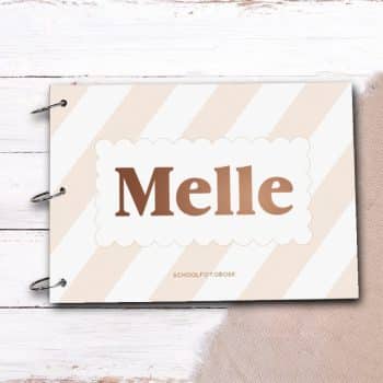 Schoolfotoboek met naam | Pastel beige