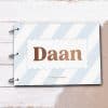 Schoolfotoboek met naam | Pastel blauw