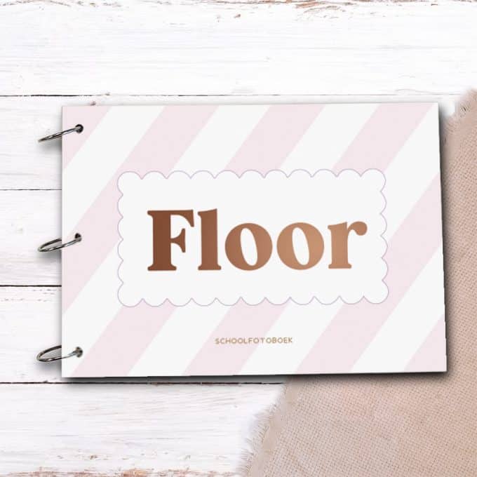 Schoolfotoboek met naam | Pastel roze