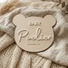 Zwangerschapsaankondiging Bear | Gepersonaliseerd houten bord