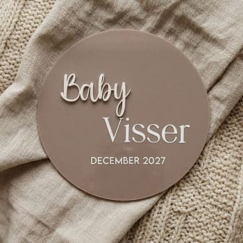 Zwangerschapsaankondiging met naam | Acryl bordje 15 cm