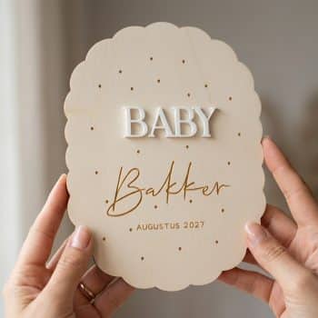 Zwangerschapsaankondiging Hout | Gepersonaliseerd baby aankondiging bord met naam