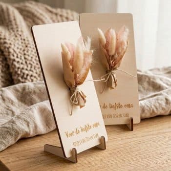 Moederdag deal | Houten standaardje mini boeketje oma