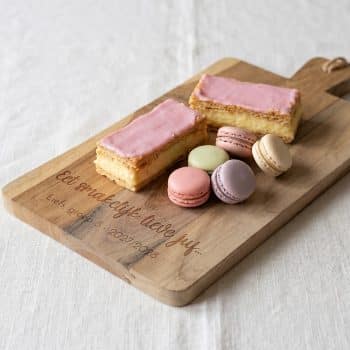Borrelplank eet smakelijk lieve juf