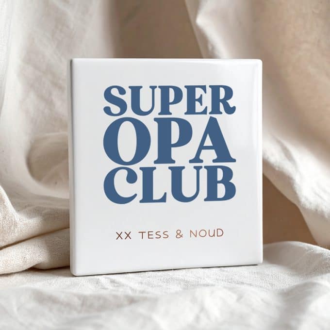 Tegel super opa club gepersonaliseerd
