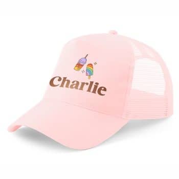 Kinderpet met naam – IJsjes gepersonaliseerd roze