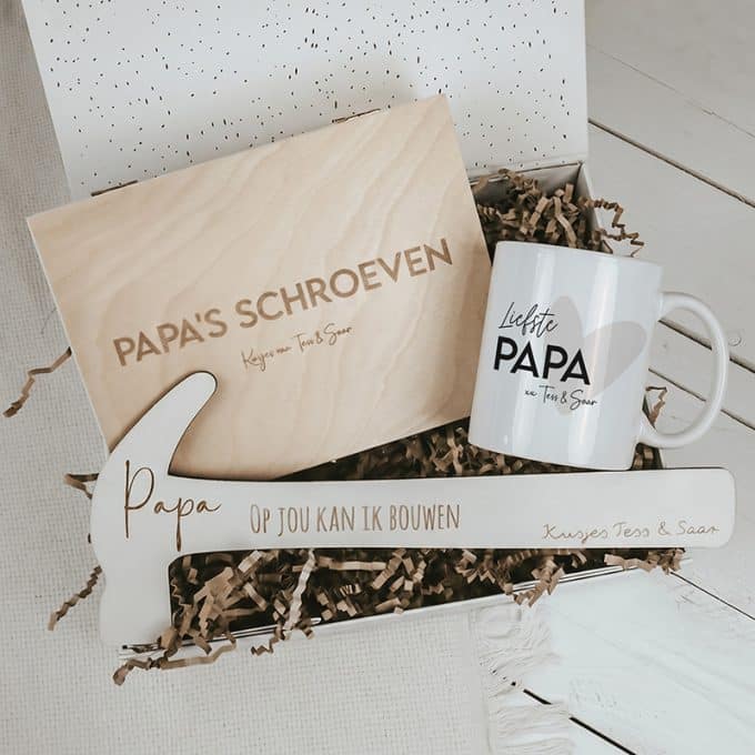 cadeaubox papa op jou kan ik bouwen
