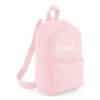 Rugtas met naam | Smiley roze gepersonaliseerd