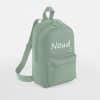 Rugtas met naam | Smiley stone green gepersonaliseerd