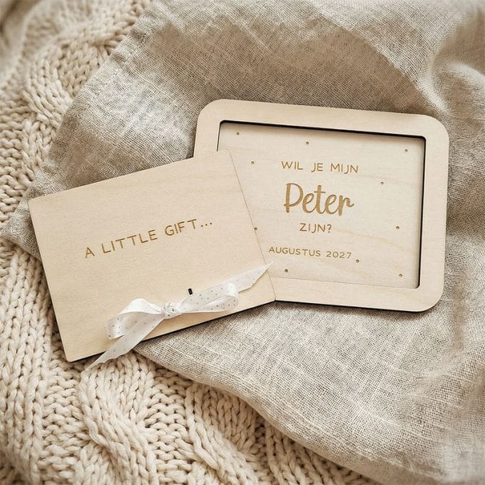 Zwangerschapsaankondiging Hout | A Little Gift | Peter