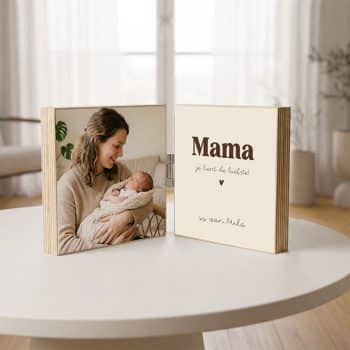 Fotoblok 2-luik | Mama -Bruin 15x15cm
