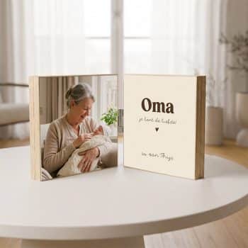 Fotoblok 2-luik | Oma -Bruin 15x15cm