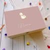 Houten knutselbox met naam | Gansje - Roze