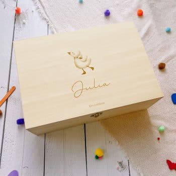 Houten knutselbox met naam | Gansje - gegraveerd