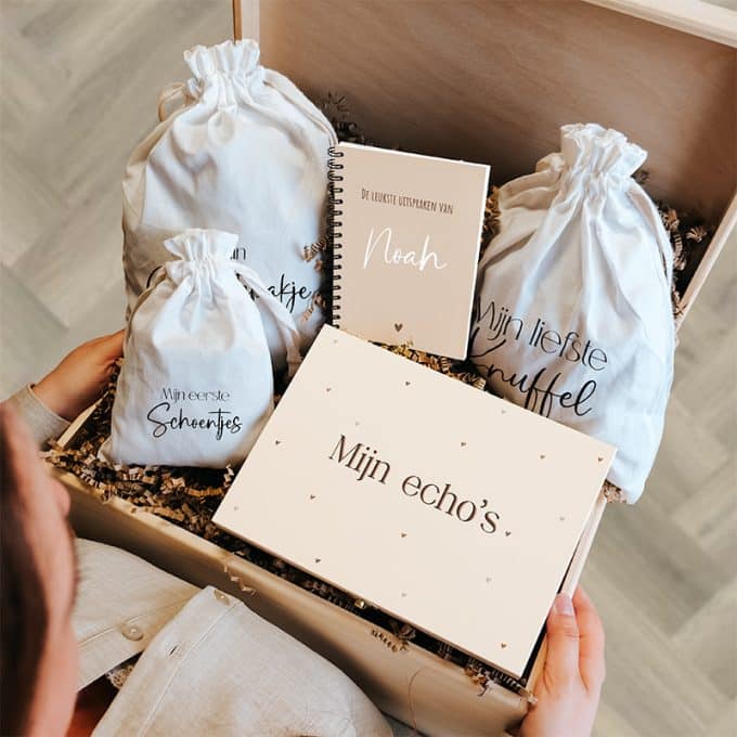 Memorybox + Grote bewaarset - Tiny hearts