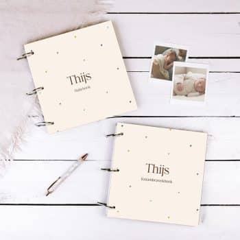 Kraambezoek+babyboek Tiny hearts - jongen