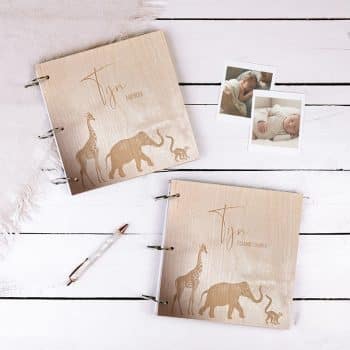 Set babyboek + kraambezoekboek met naam | Jungle Party - gegraveerd
