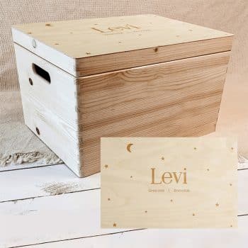 Memorybox | gegraveerd - sterrenkindje sterretjes