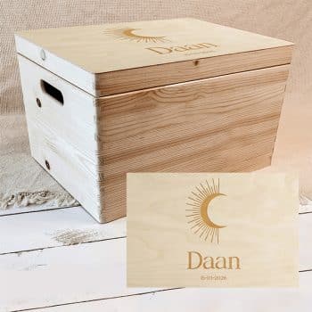 Memorybox met naam - Maan