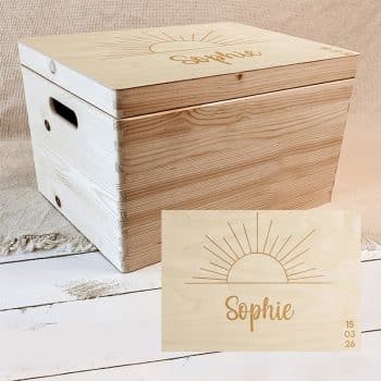 Memorybox met naam - Zon